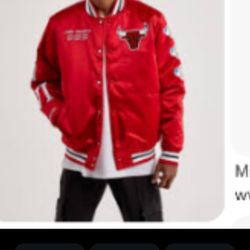 All Red Chicago Bulls Playoff Michelin &Ness Jacket