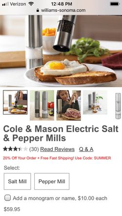 Cole & Mason battery operated dispenser set