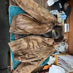 Brown Leather Jacket XL