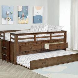 **SALE** New Twin Captain’s Bed With Trundle And Storage Drawers! 