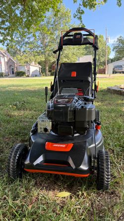 21 in. 190 cc Briggs and Stratton Gas 3-in- 1 Dual Blade RWD Self-Propelled Lawr Chat Mower with Sin