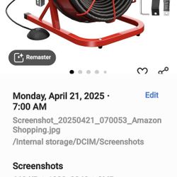 Vevor Drain Cleaner.  75 Ft Long. $180