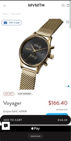 MVMT Voyager Eclipse Gold 42MM Watch