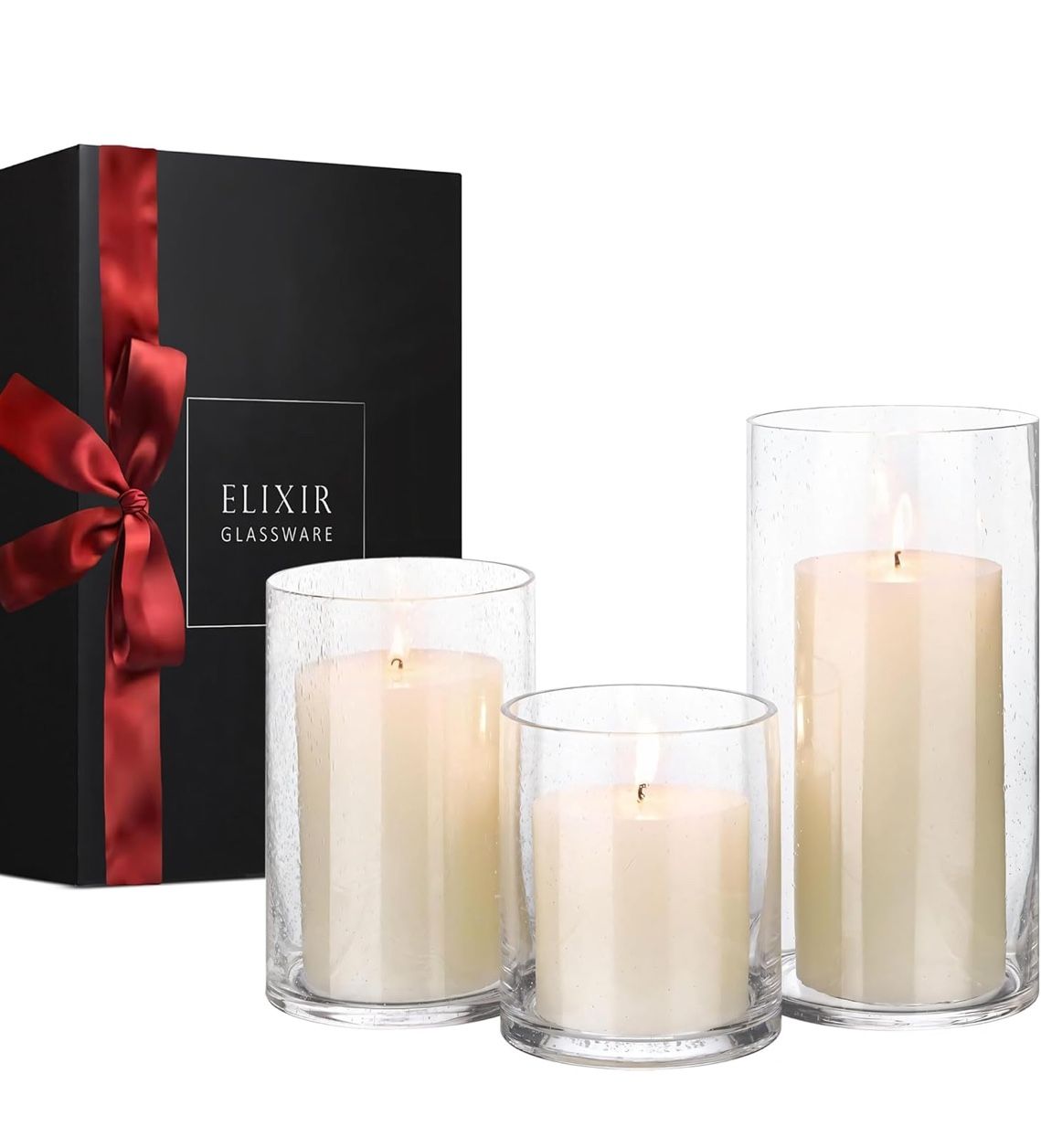 💥NEW 3 Pack Glass Vases/Candle Holder ($35 Retail)