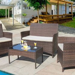 New Brown Patio Set Outdoor Furniture 