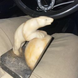 Polar Bear Book Ends Antique 