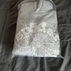 Og Web Heather Grey Sp5der Hoodie Size large Brand New