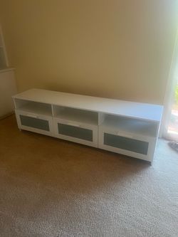 WHITE IKEA BRIMNES TV STAND FOR LARGE TVS