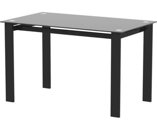New Assembled Rectangular Tempered Glass Dining Table for 4 Tempered Glass Kitchen Table Metal Legs
