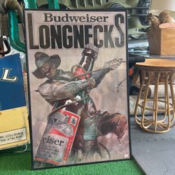 1982 Vintage Budweiser Longnecks Poster In Great Shape