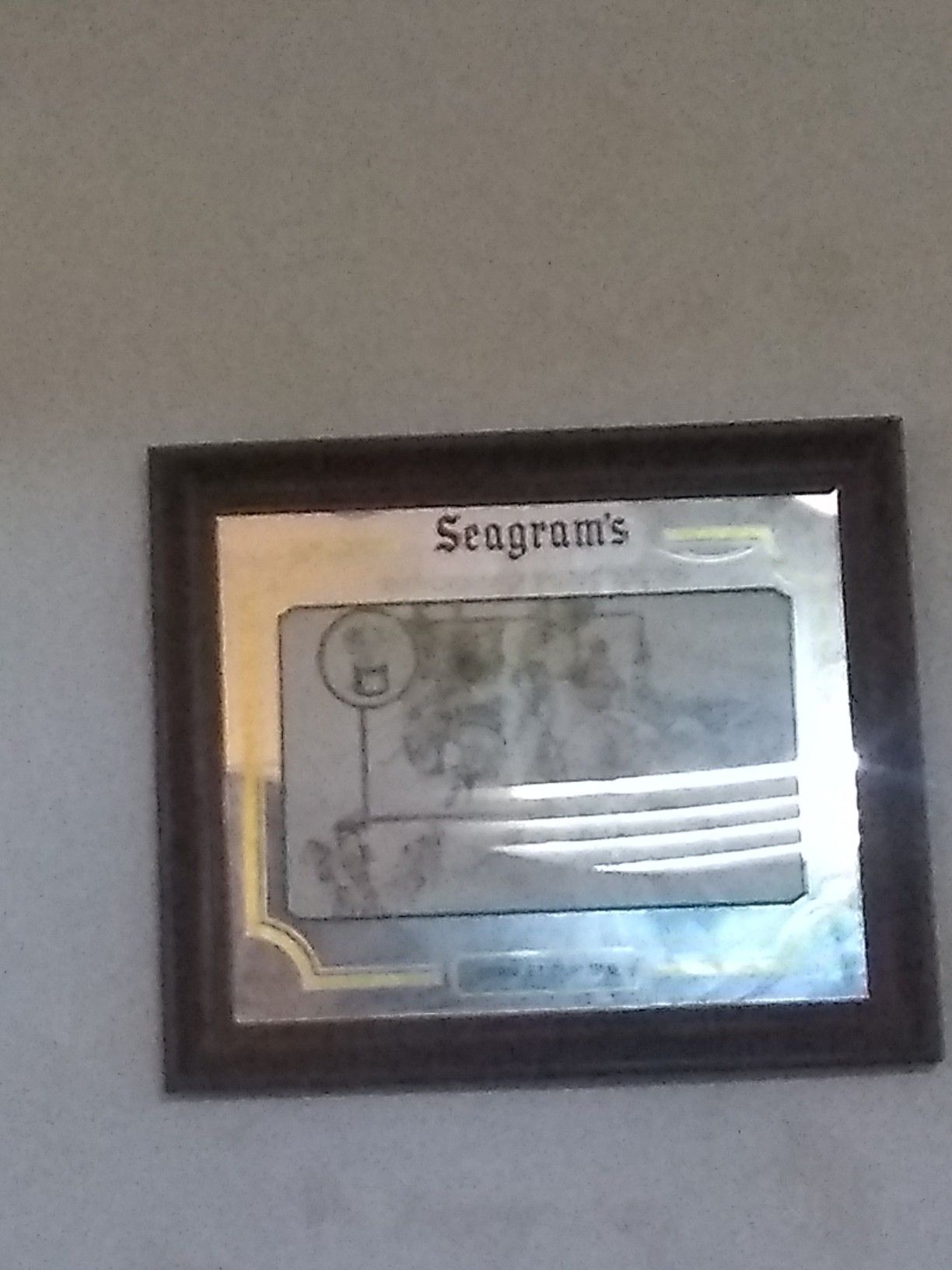 Vintage Seagram's 1905 Stanley cup mirror