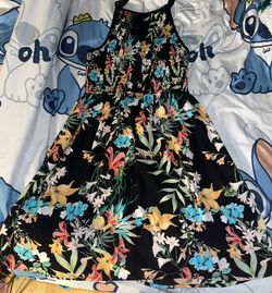 xhilaration Mini Floral Sun Dress With Pockets  Small 