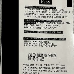 Epic Universe Single Attraction Express Pass