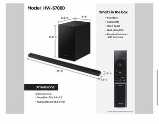 SAMSUNG Ultra-slim 3.1ch Wireless Dolby Atmos Soundbar w/ Q- Symphony HW-S700D/ZA