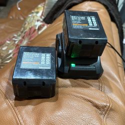 Two 20V 40ah 80w Lithium Batteries With Charger.