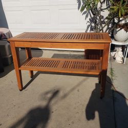Wood Table On Wheels  