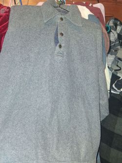 Gray Fleece Henley Pullover Shirt