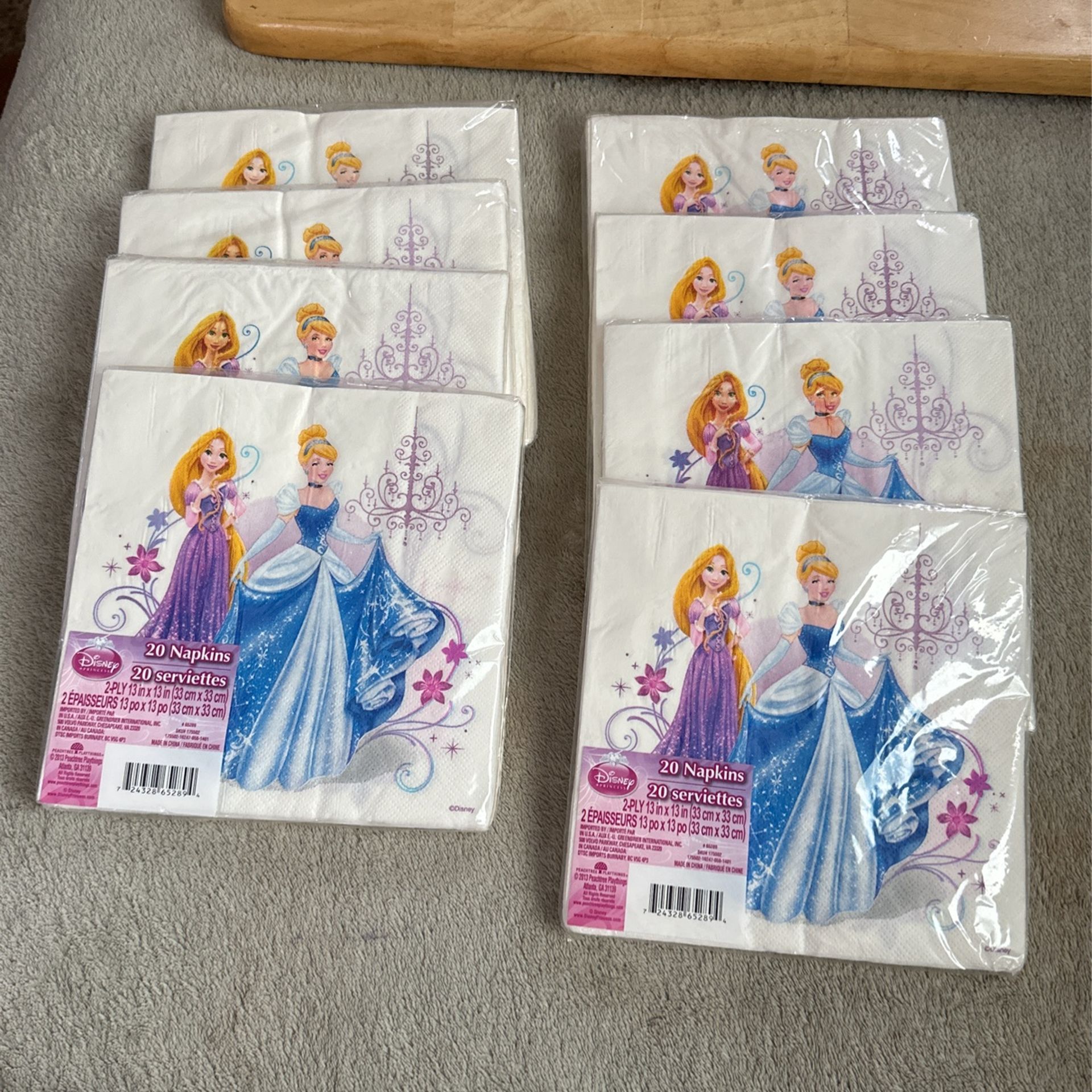 New In Packages. Disney Princess Napkins. 20 Napkins Per Pack.