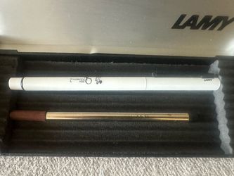 Vintage LAMY 357 White Lacquer Ink Writer Pen QE2 Cunard West Germany Boxed