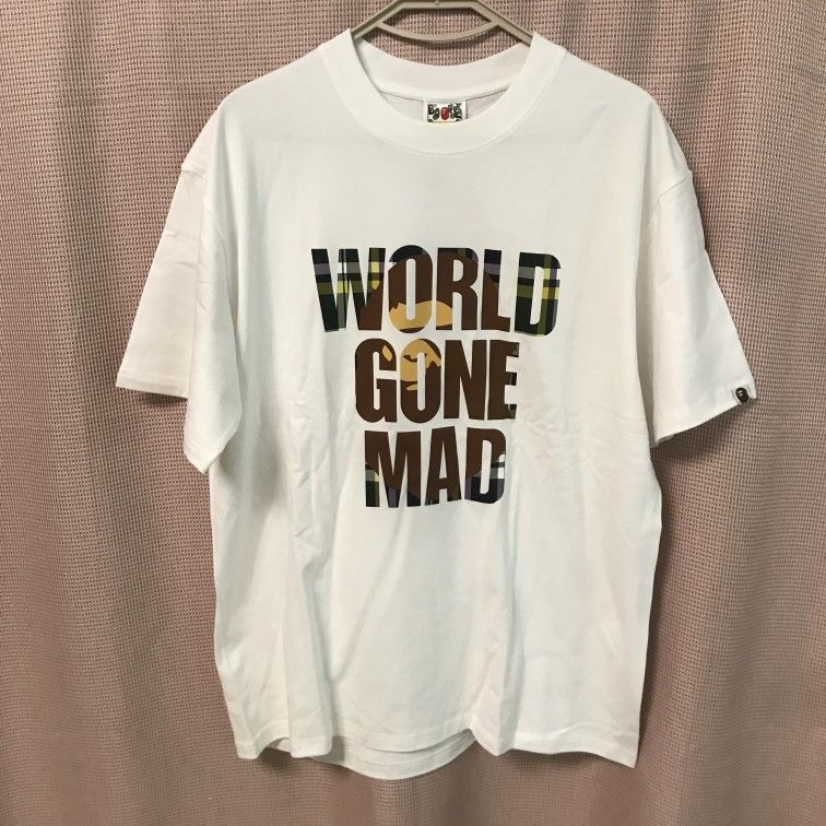 "BAPE World Gone Mad Overlap Tee
White"