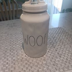 Rae Dunn "Woof" Treats Canister 