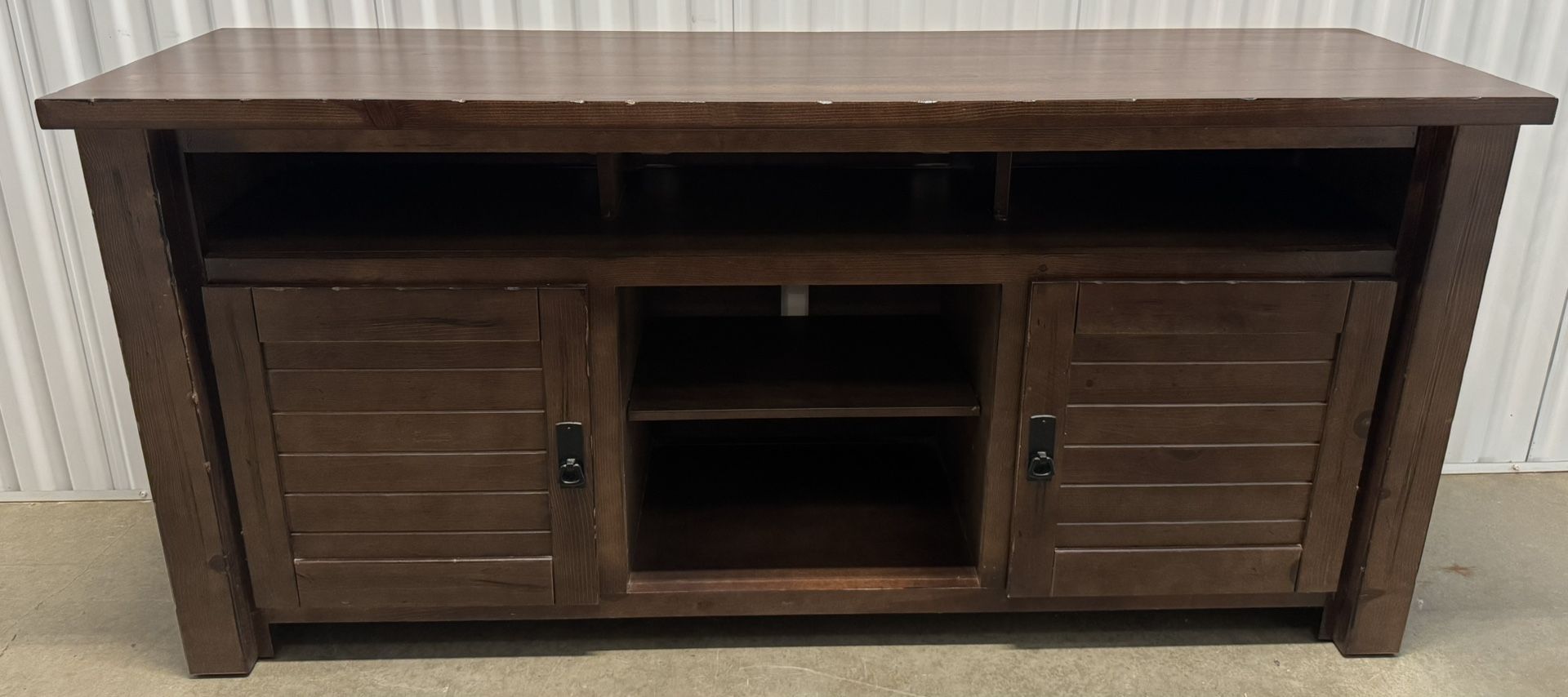 Used Very Nice Wooden TV Stand With A Lot Of Storage 