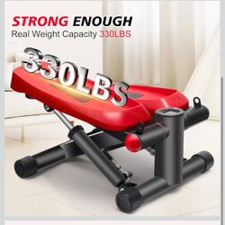 🎁 Air-Powered 259LBS Capacity Mini Stair Steppers with Resistance Bands for Exercise at Home, Portable Exercise Twist Stepper Machine for Full Body W