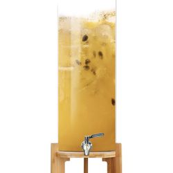 TOCLIU Beverage Dispenser, 4Gallon Glass Drink Dispenser with Stand, Stainless Steel Spigot, Ideal for Parties, Bars, Restaurants (15L/4 Gallon)