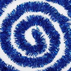 31 Tinsel Wire Garland Metallic Blue All Season Decoration Indoor & Outdoor