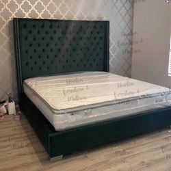 NEW KING SIZE 6ft TALL BED WITH PROMOTIONAL MATTRESS AND BOXSPRING INCLUDING FREE DELIVERY BEDROOM FURNITURE AND SECTIONAL SOFA AVAILABLE 