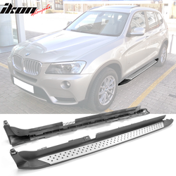 Fits 2011-2017 BMW X3 F25 OE Style Silver Running Board Side Step Nerf Bars In Pair