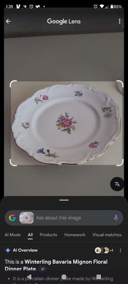Dish Set- Antique With Gold Trim 12 Plates Matching Very Good Condition Never Used