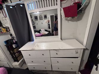 Vanity Mirror Dresser 6 Drawer