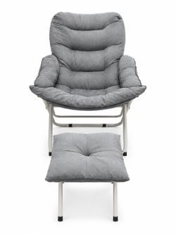 YMCLUB Comfortable Lounge Folding Chair + Matching Footrest