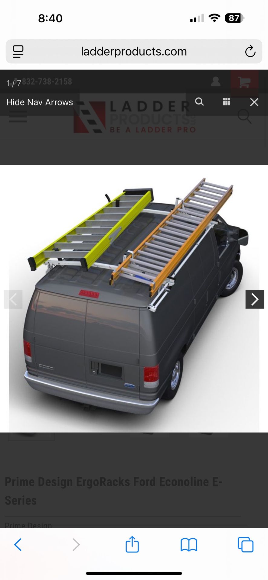 Econoline Van E-150 Rack For Ladders