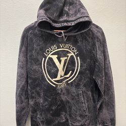 Hoodie Louis Vuitton Black Purple TieDye Long Sleeve Pullover Hoodie Sweatshirt