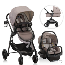 Evenflo Pivot Modular Travel System: Includes LiteMax Car Seat, Bassinet, Stroller & Base, Anti-Rebound Bar