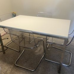 White Dining Table and Chairs