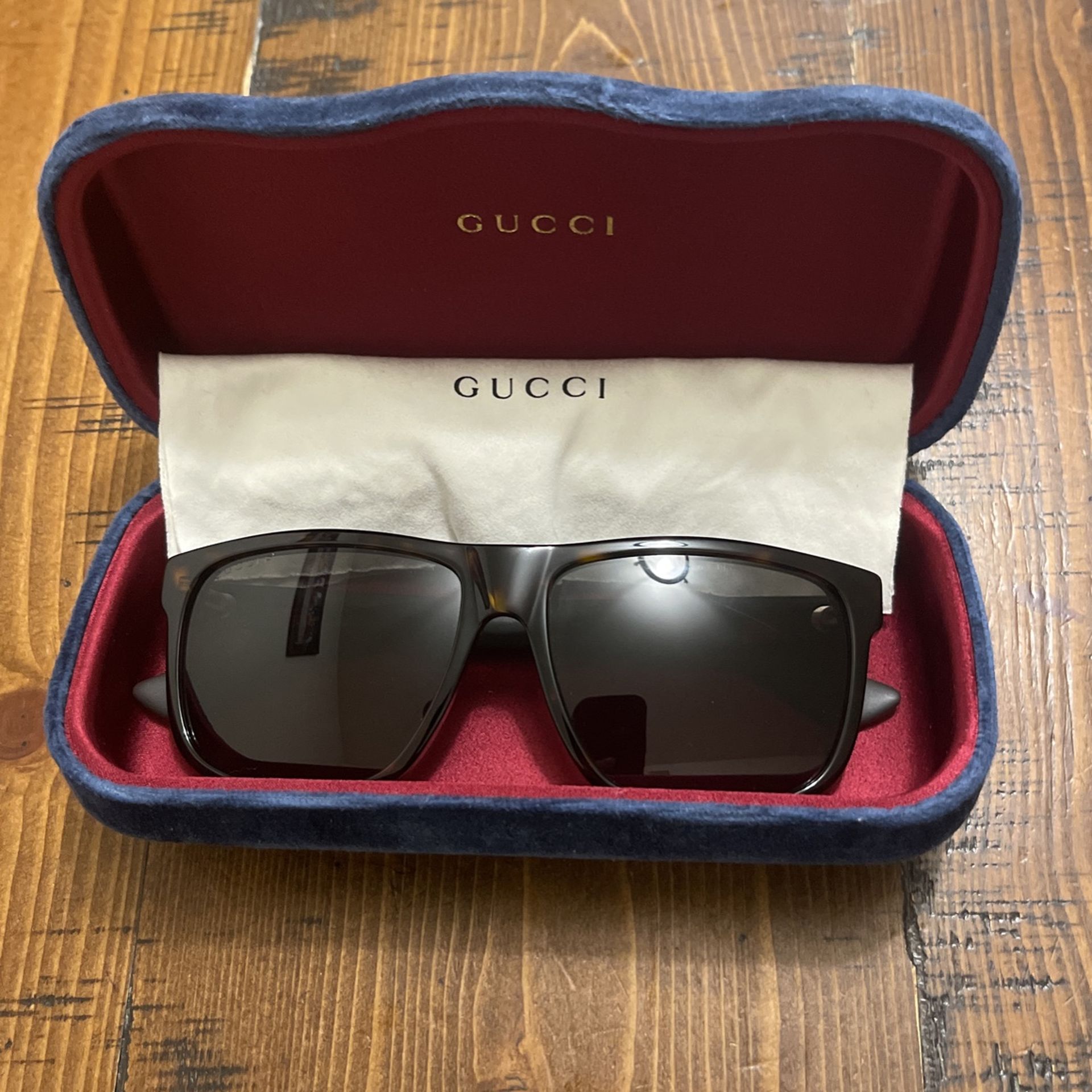Gucci GG0010S 58 Tortoise/Grey Sunglasses