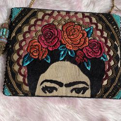 Mary Francis Frida Beaded Crossbody Handbag