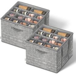 SONGMICS Shoe Organizer Storage Box w/ Clear Lid Set of 2- Gray