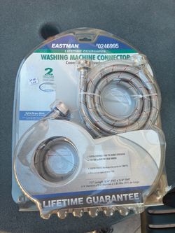 NEW washing machine hoses hot and cold lifetime guarantee Lowe’s price is $43.48 plus tax