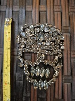 Crystal Skull Wall Accent - Clear Rhinestone Skull Wall Decor