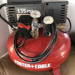Air Compressor Porter Cable 6-Gallon, 135 PSI Pancake Air Compressor. In exellent working condition. Comes exactly as shown in the pictures.