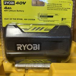 New 40v 4ah Ryobi Battery  / Great For Their Snowblowers  And Lawnmowers
