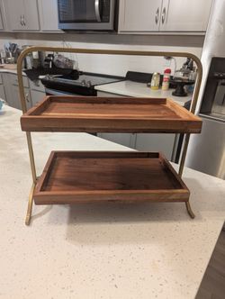 Solid Wood Two Tier Tray