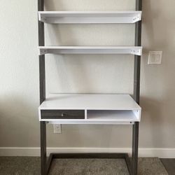 Leaning Shelf Desk with Drawer