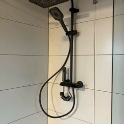 Black Rainfall Smart Digital Display Shower Faucet Set 