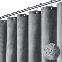 2 Grey Fabric Shower Curtains