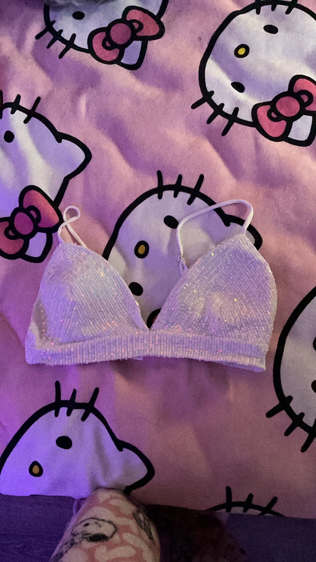 White Sequence Bra Type Shirt